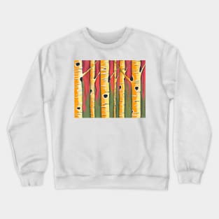 ORANGE Birch Trees Painting Crewneck Sweatshirt